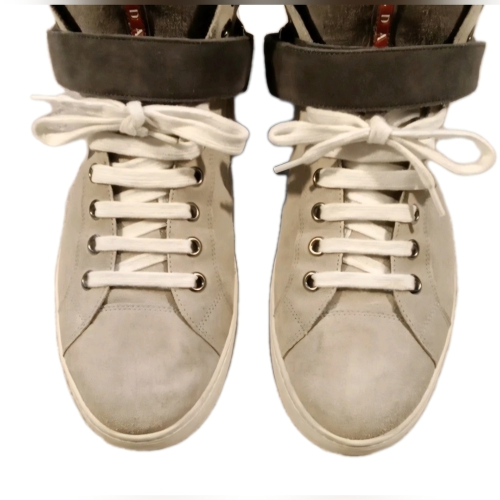 RARE Prada Avenue Suede High-Top Sneaker Gray US Men's Size 10 ( GUC) - Picture 3 of 12